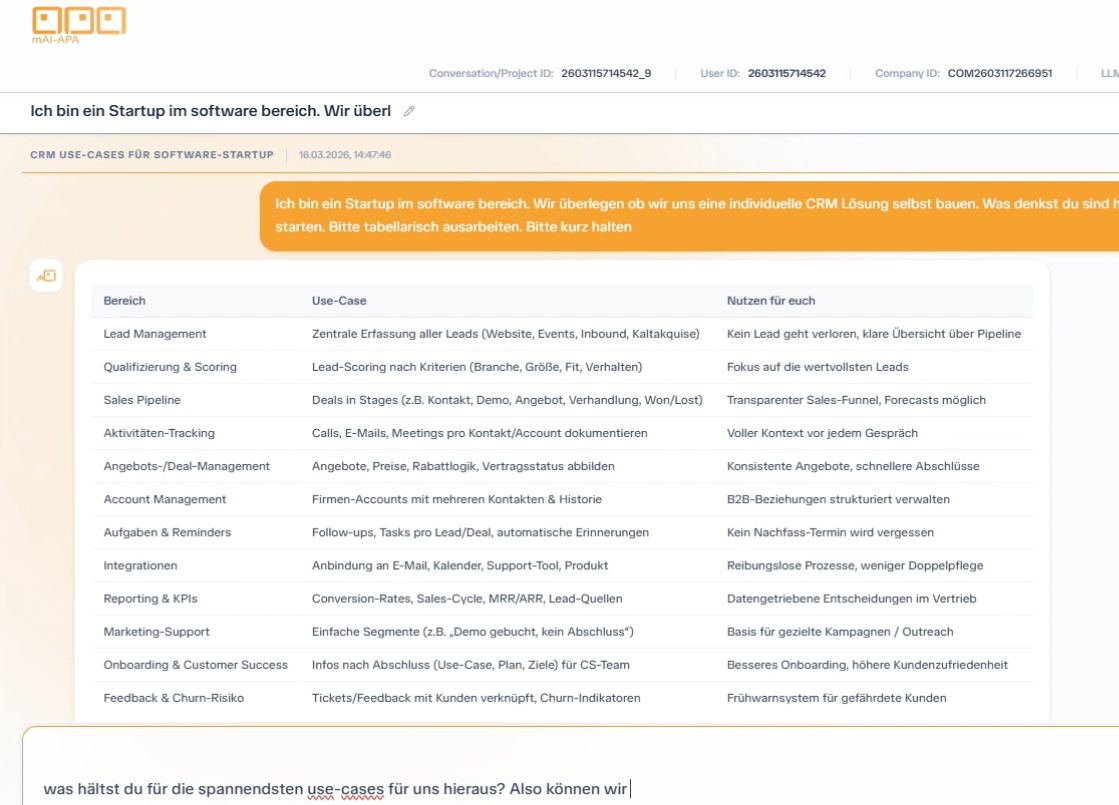 Ideen im Chat sammeln